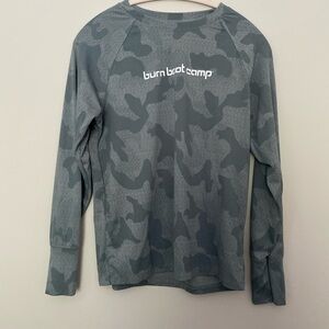 Burn Boot Camp Gray Camo Compression Long Sleeve Shirt